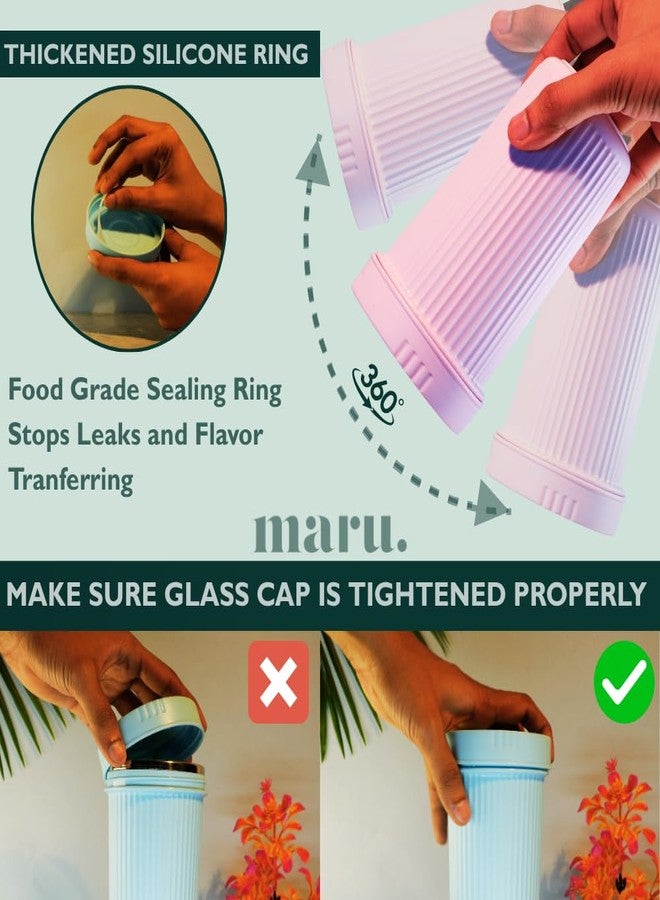 مارو كوب مارو فولاذي بغطاء بدون ماصة، سعة 450 مل، زجاجة صغيرة مانعة للتسرب وغير معزولة للسفر، كوب صغير مثالي للأطفال والكبار، مناسب للمدرسة أو المكتب، للعصير والماء والحليب واللبن الرائب والعصائر والشاي - Image 4